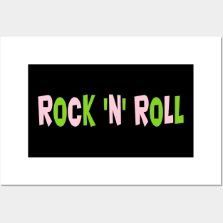 Rock 'n' Roll at night in Pink and Green Posters and Art